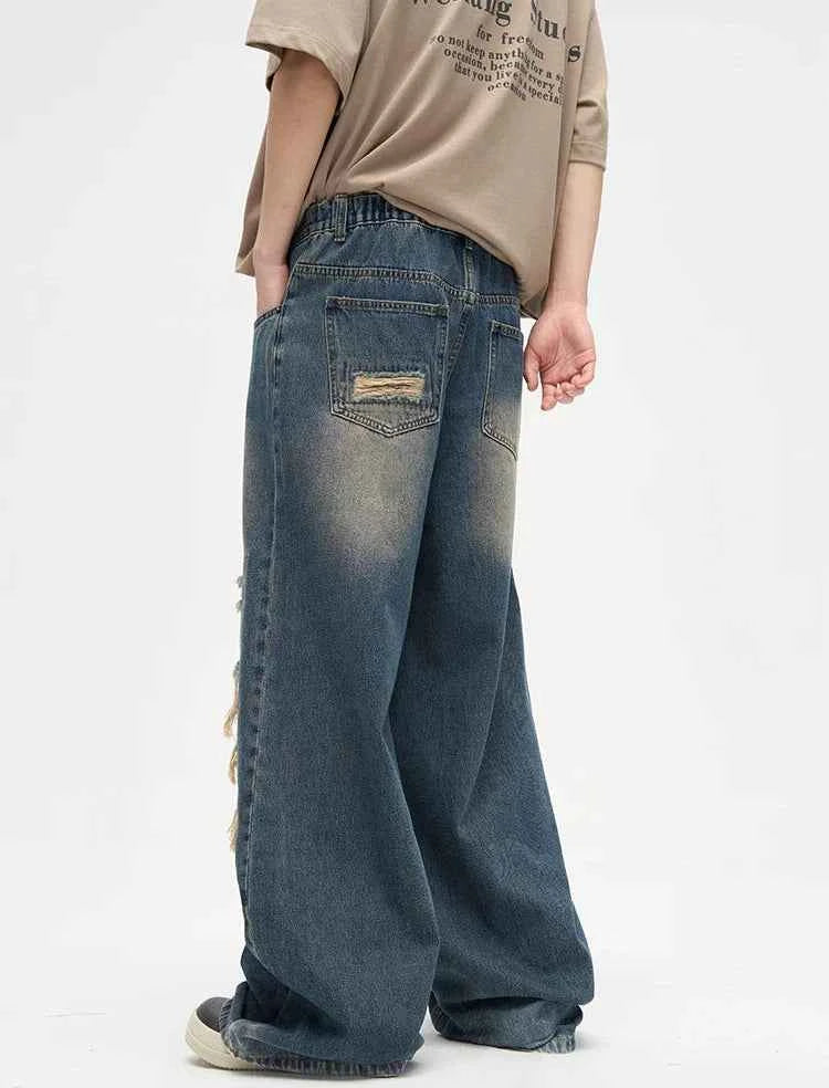 Ripped Streetwear Loose Fit Denim Jeans