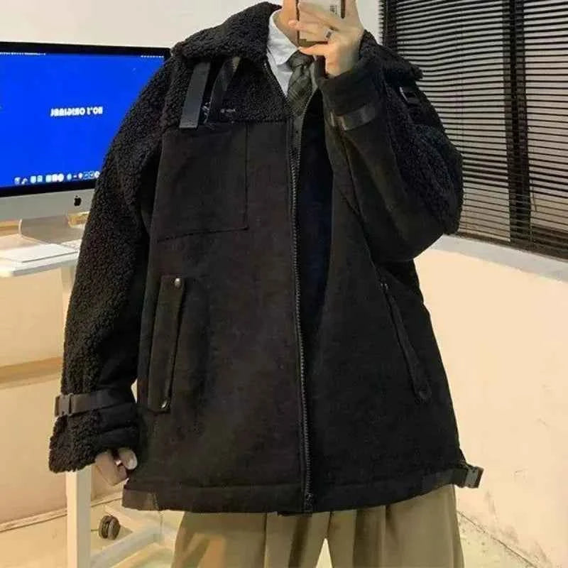 Warm Streetwear Fleece Lined Faux Fur Jacket