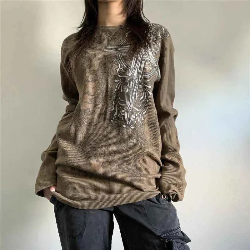 Y2K Vintage Graphic Aesthetic Long Sleeve Fairy T-Shirt