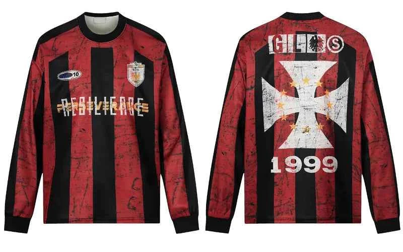 Elevated Tie Dye Mesh Striped Long Sleeve T-Shirt