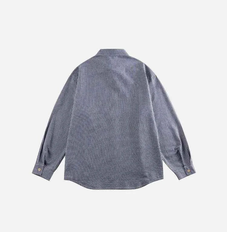 Fashionable Casual Stripe Long Sleeve Shirt