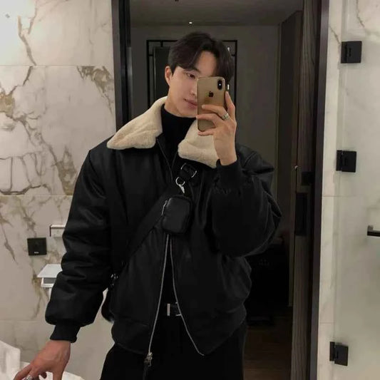 Men's Warm Thick Winter Leather Jacket