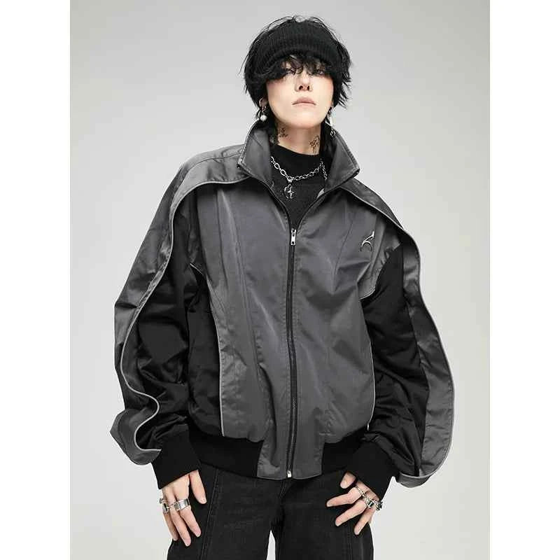 Avant Garde Reflective Contrast Color Windbreaker Jacket
