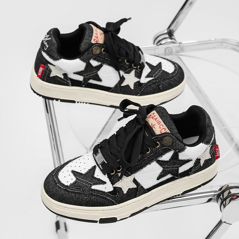 Star Black Sneakers - Triple Black Luxury Architectural Trainers | LuxuryUrbanwear