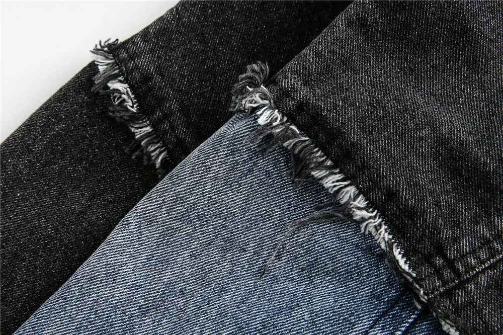 Retro Oversized Casual Patchwork Denim Jacket