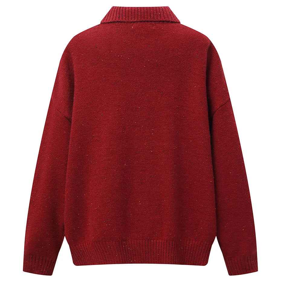 Soft Cotton Oversized Cartoon Graphic Knit Sweater