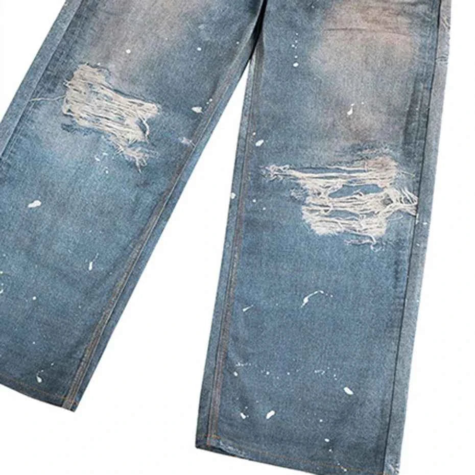 Y2K Streetwear Blue Graphic Baggy Hip Hop Jeans
