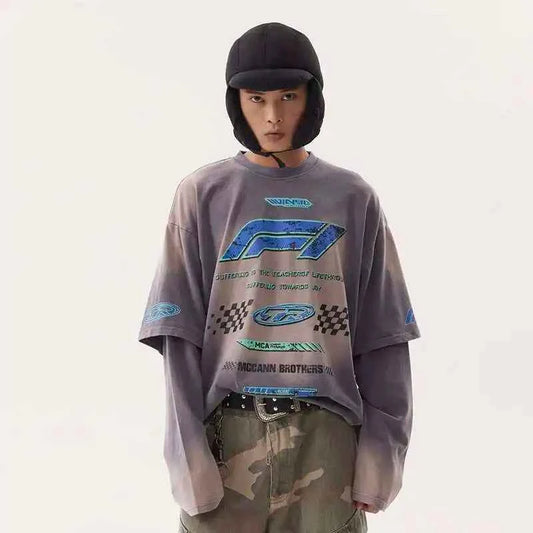 Vintage Distressed Washed Graphic Print T-Shirt