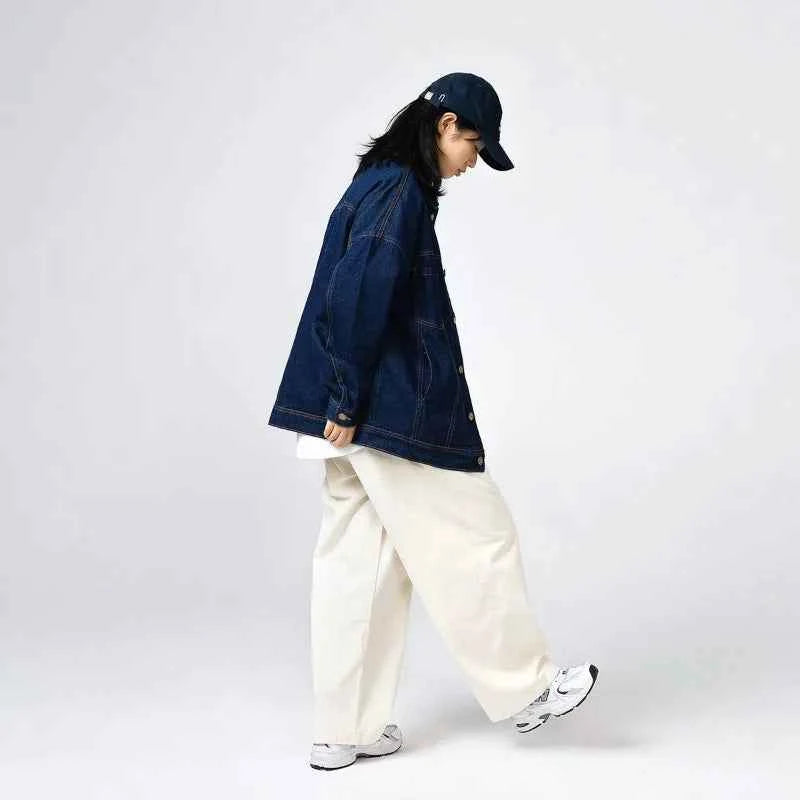 Autumn Japanese Style Loose Workwear Denim Jacket