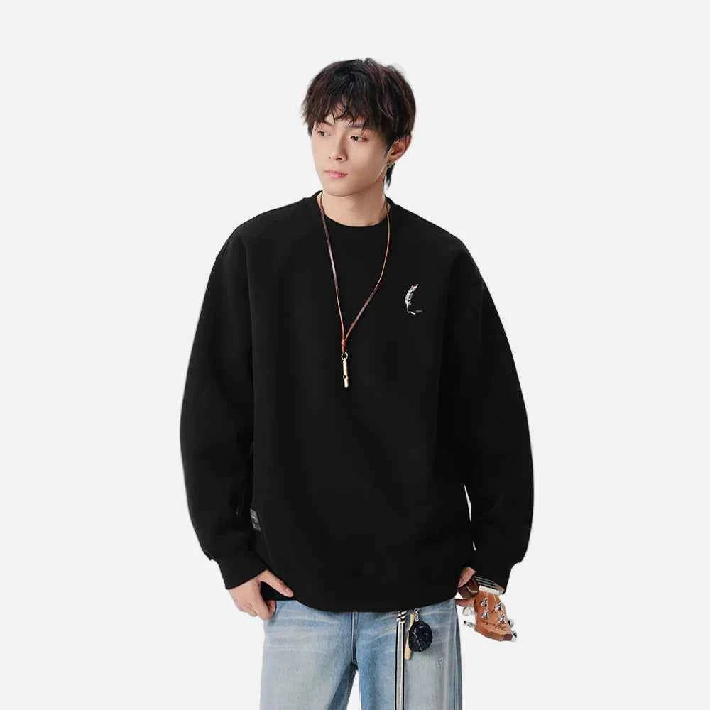 Soft Embroidered Crew Neck Sweatshirt