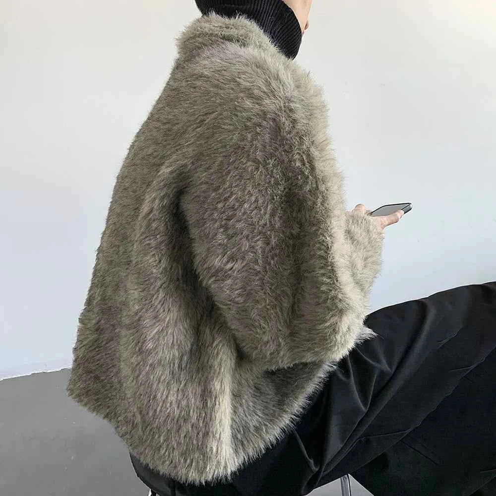 Y2K Luxury Plush Faux Fur Jacket