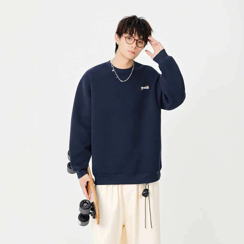 Comfortable Cozy Logo Print Crew Neck Sweatshirt