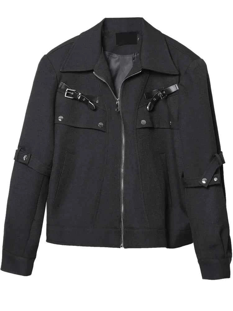 Edgy Rock Deconstruction Motorcycle Casual Jacket
