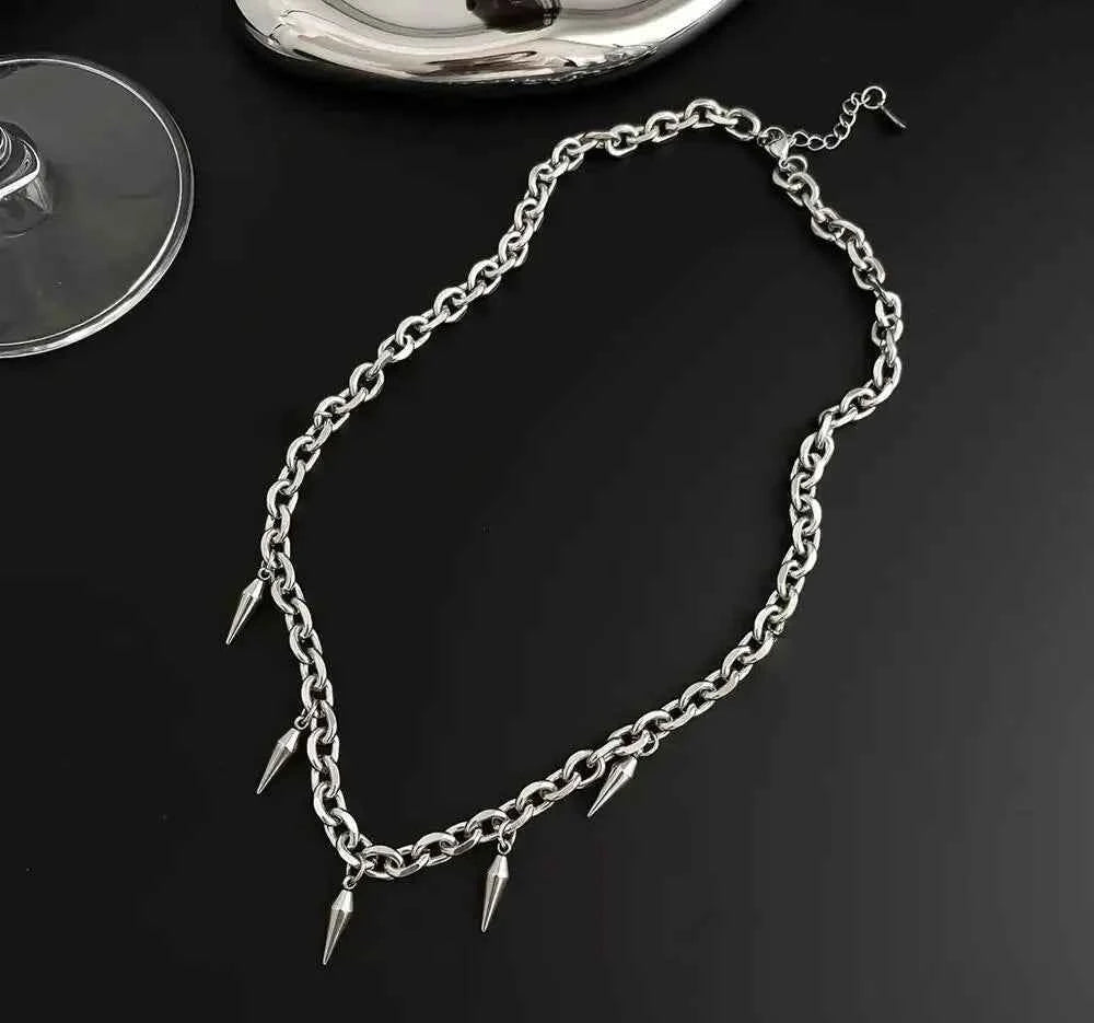 Rivet Titanium Steel Cone Pendant T-Shirt