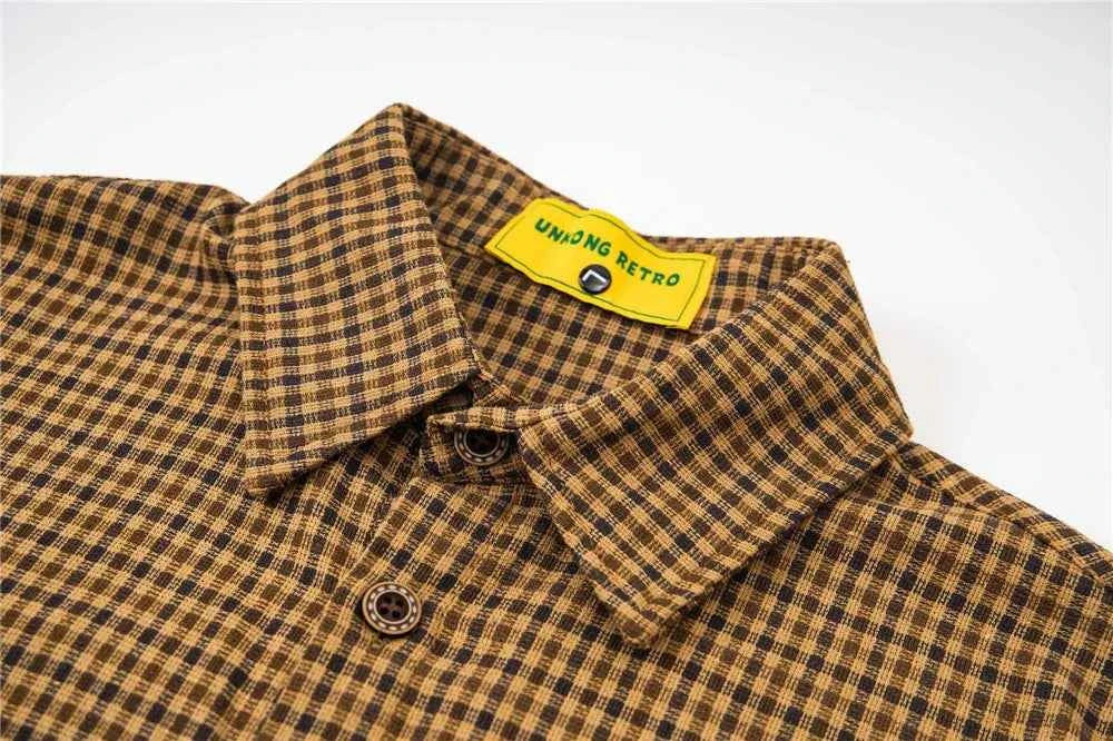 Plaid Sheep Embroidered Hip Hop Long Sleeve Shirt