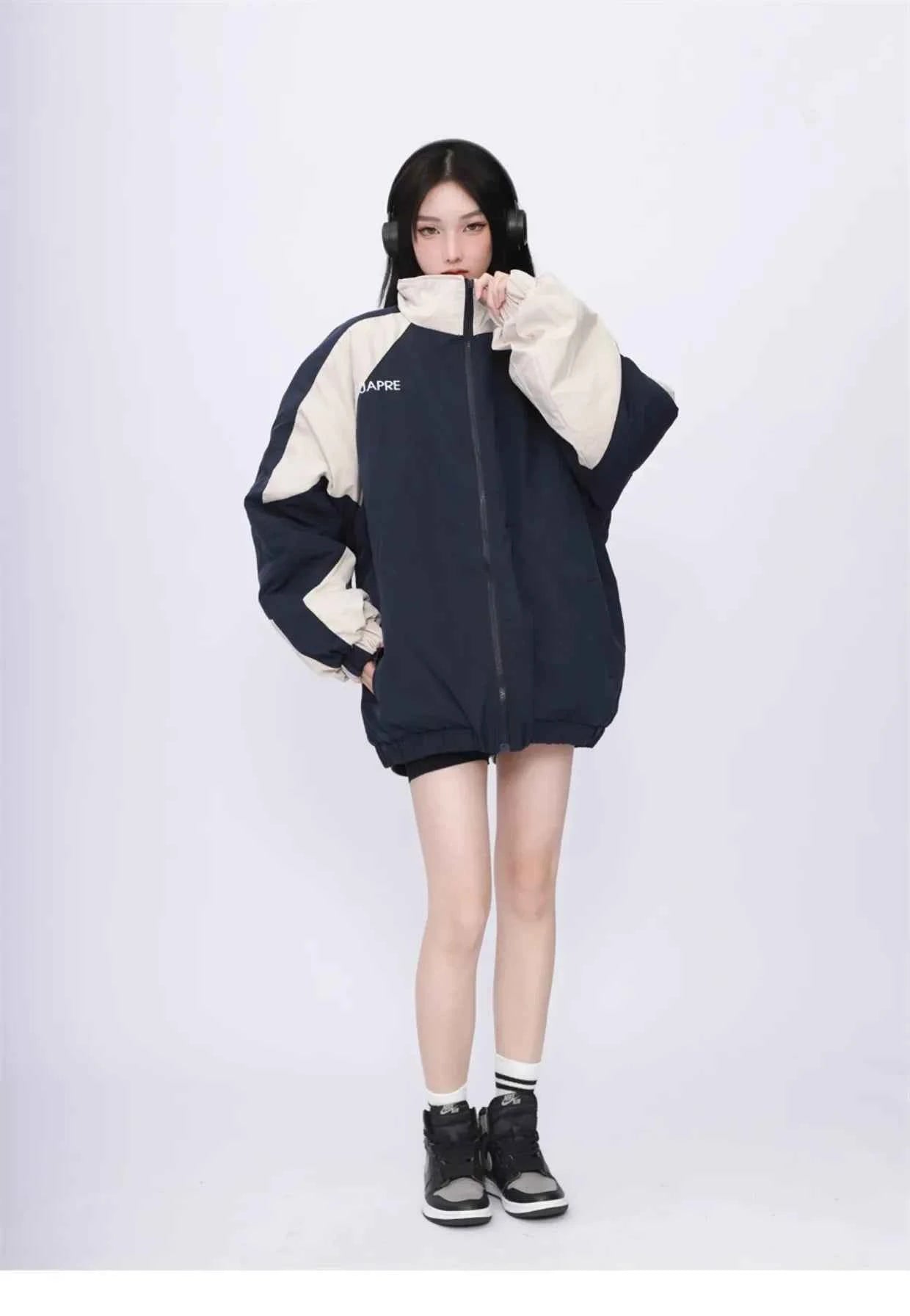Oversized Energy Streetwear Patchwork Windbreak Jacket
