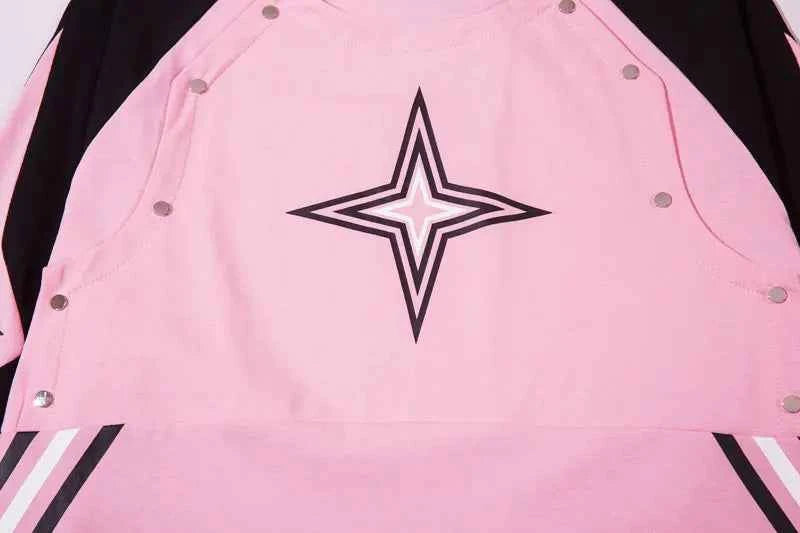 Y2K Oversize Patchwork Long Sleeve Cotton T-Shirt