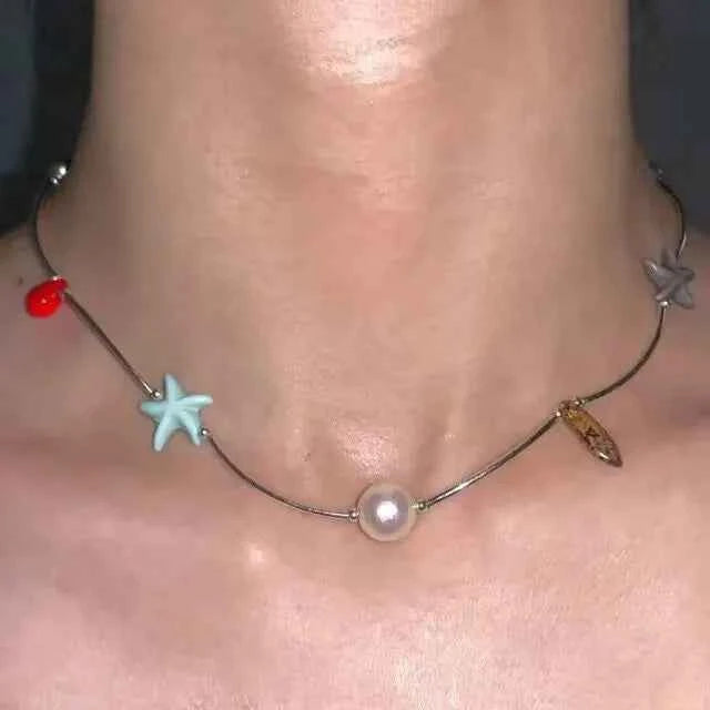 Large Resin Starfish Pendant Necklace