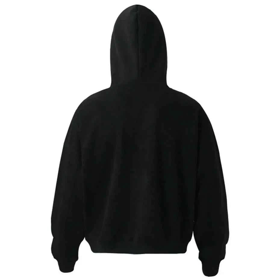 Striped Vintage Suede Loose Fit Hooded Sweatshirt