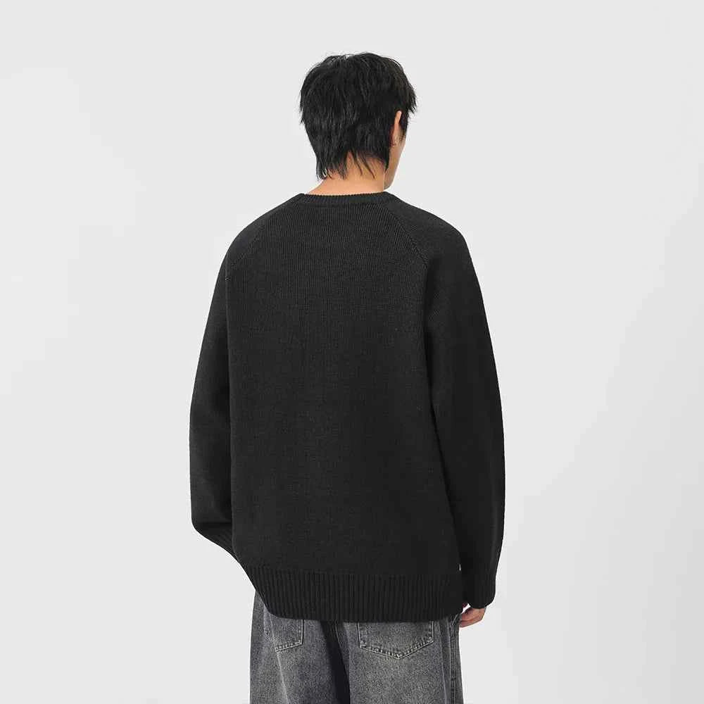 Stylish Crew Neck Knitted Jumper Sweater