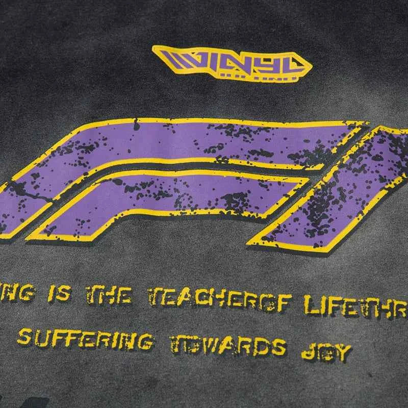 F1 Grunge Insulated Graphic Printed Tie Race T-Shirt
