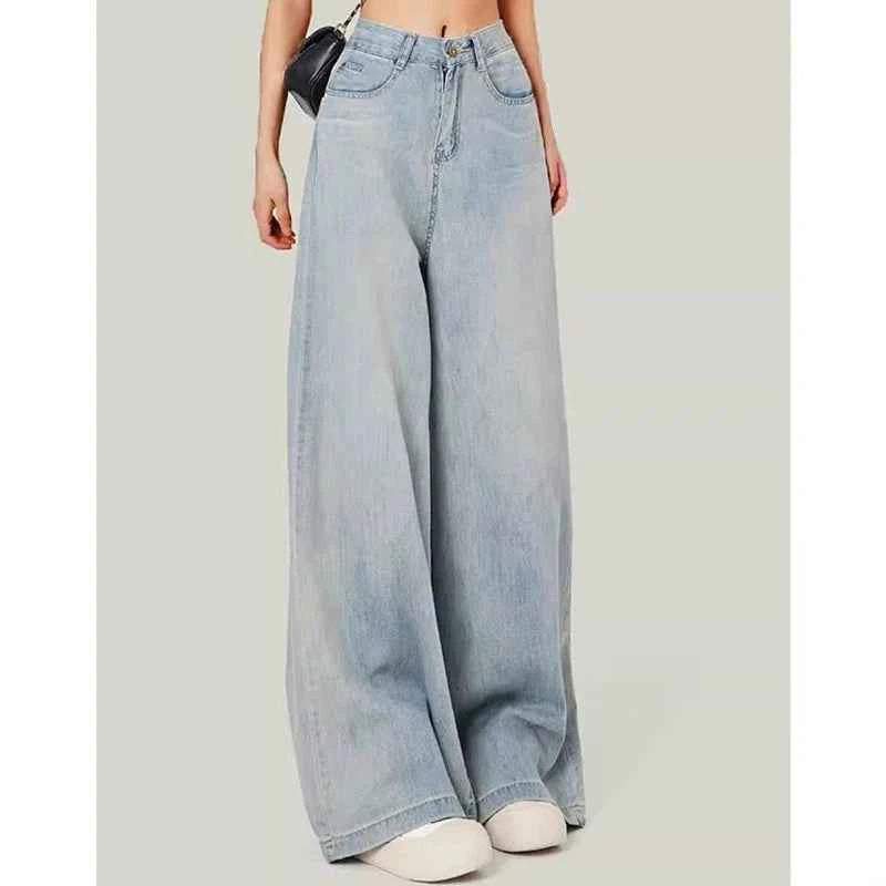 Essential High Waist Baggy Wide Leg Jeans