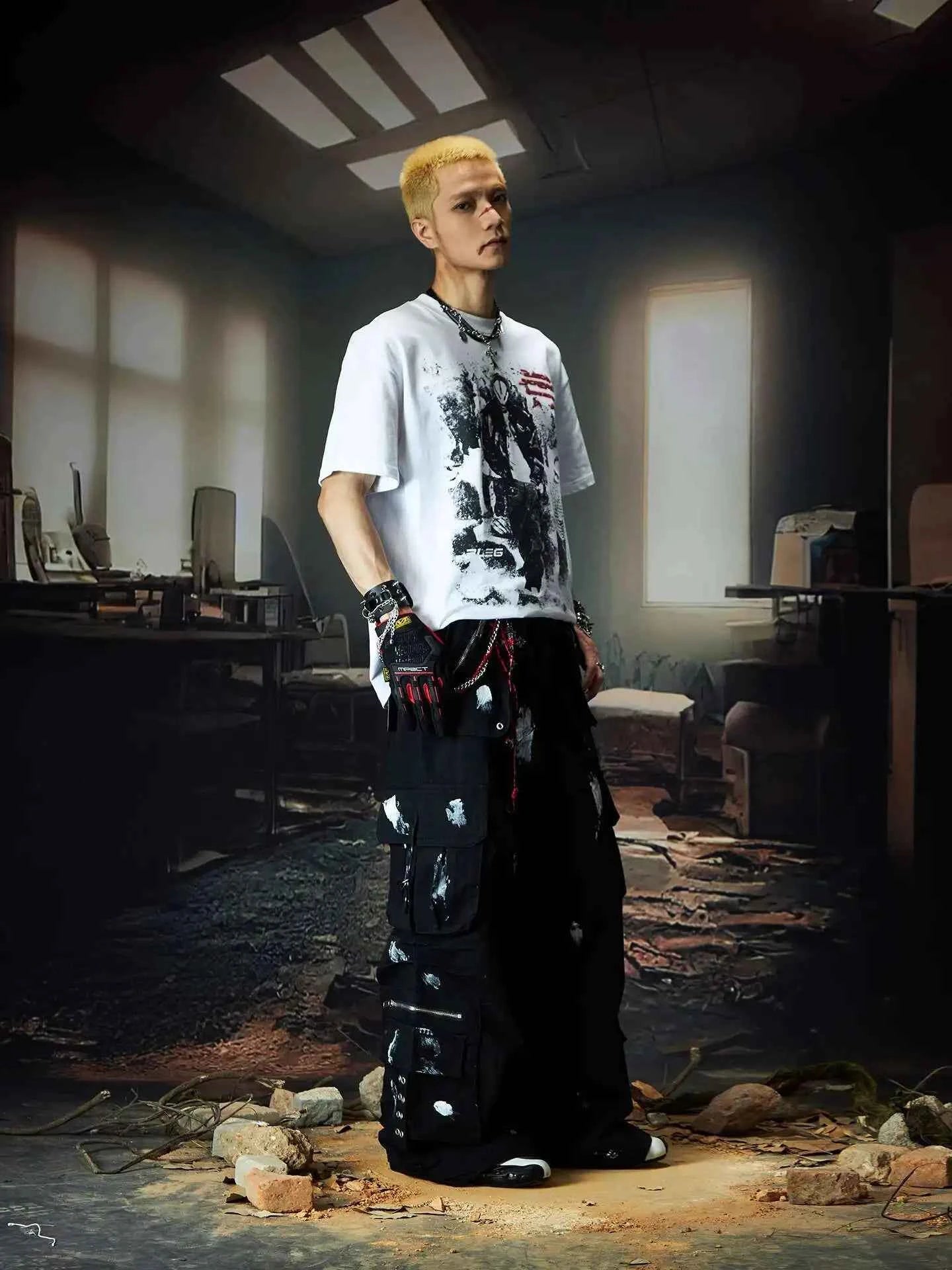 Trendy Personalized Paint Printed Cargo Pants