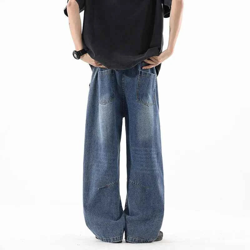 Durable Loose Wide Leg Washed Denim Jeans