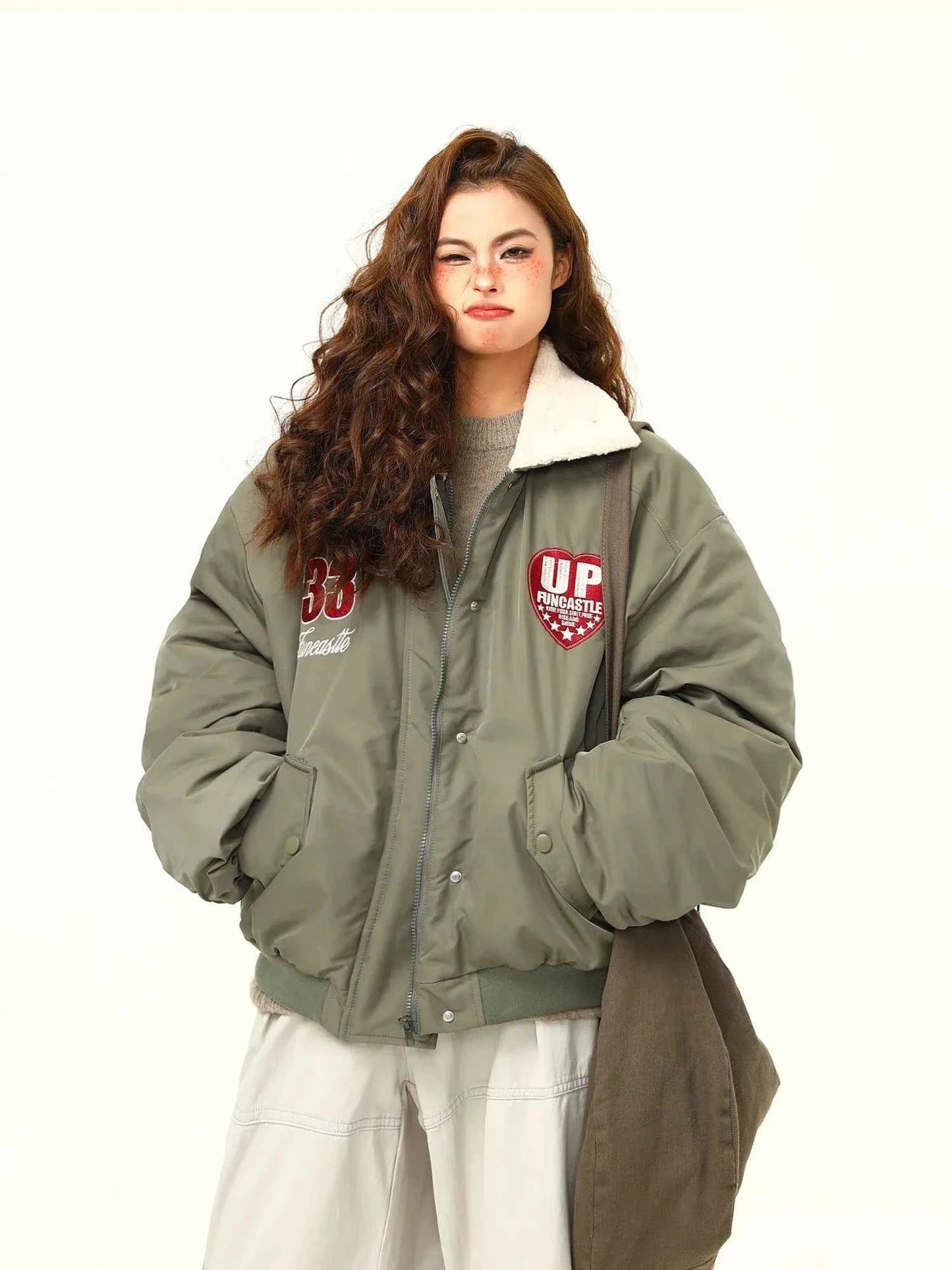 Women Warm Embroidered Wool Jacket