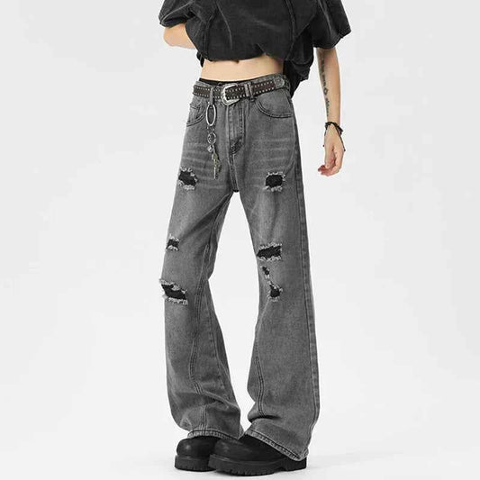 Oversized Energy  Broken Hole Slim Jeans