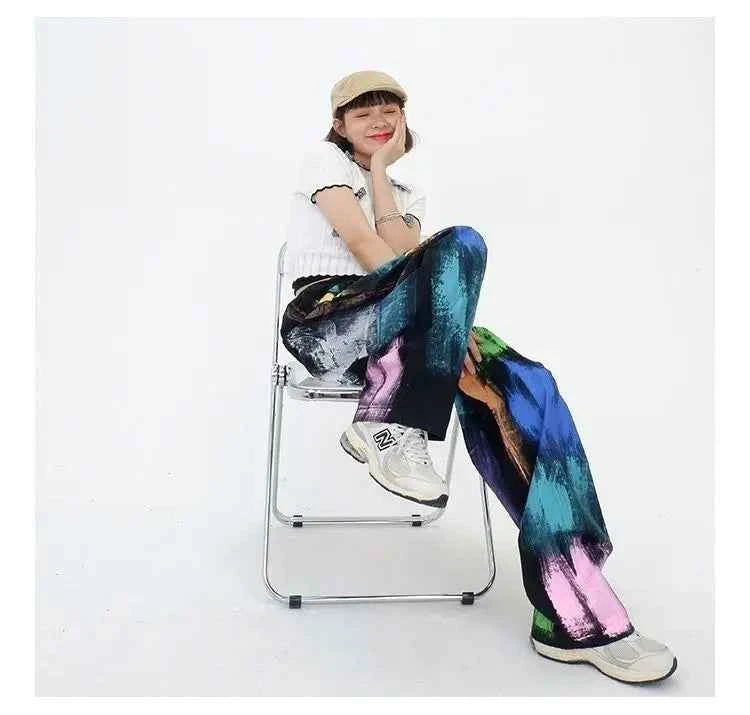 Graffiti Colorful Oversize Elastic Waist Pants