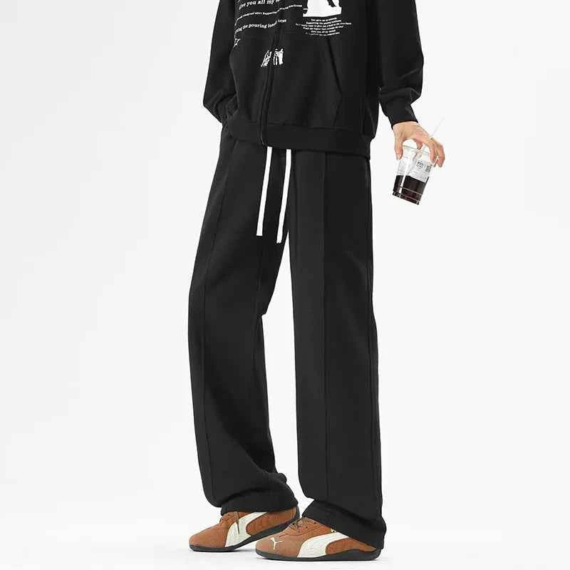 Knitted Loose Drawstring Sports Sweatpants