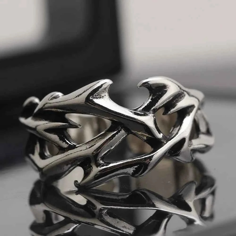 Thorns Stainless Steel Irregularity Gothic Ring