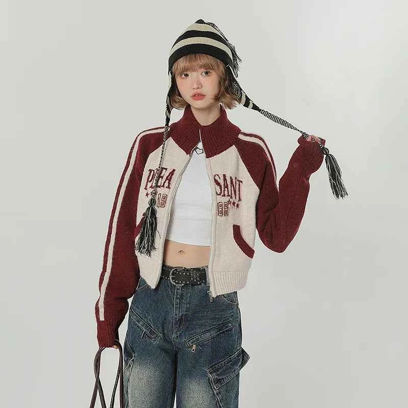Vintage American Style High Neck Sweatshirt