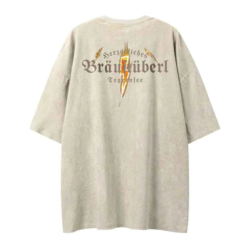 Unique Streetwear Flame Graffiti Hip Hop T-Shirt