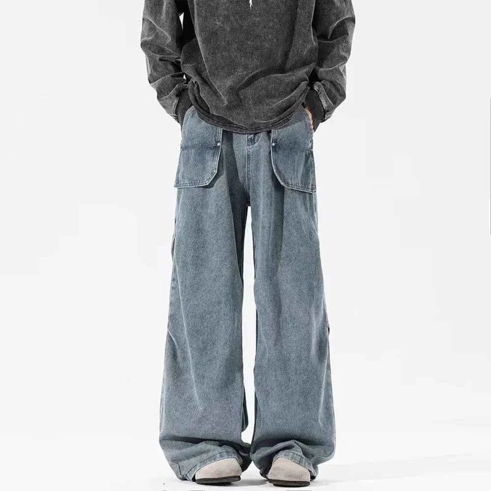 Retro Washed American Style Simple Loose Jeans