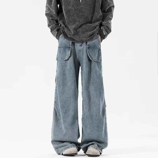 Retro Washed American Style Simple Loose Jeans