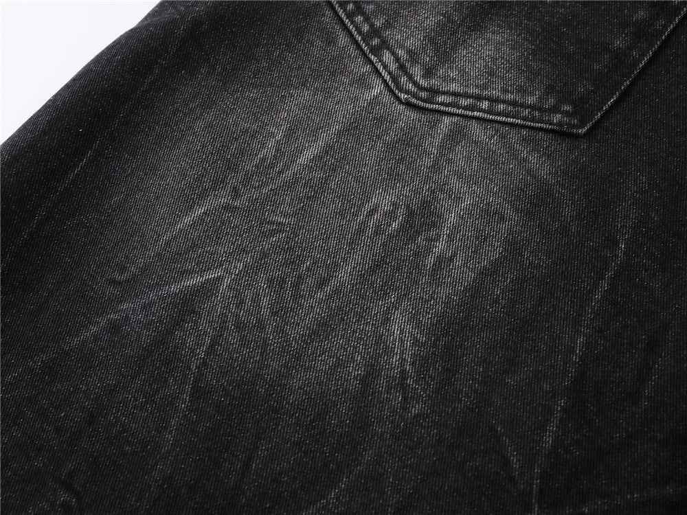 Flattering Black Distressed Ripped Denim Short