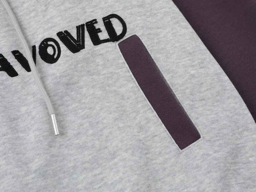 Streetwear Embroidery Letter Print Stand Collar Sweatshirt