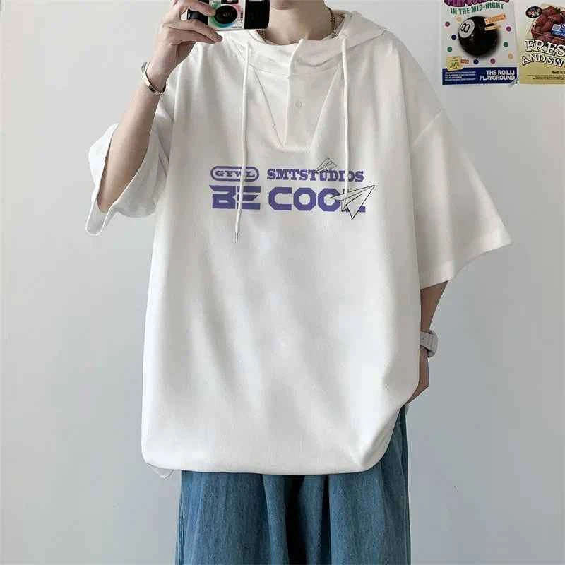 Cool Trendy Oversized Hip Hop Hooded T-Shirt