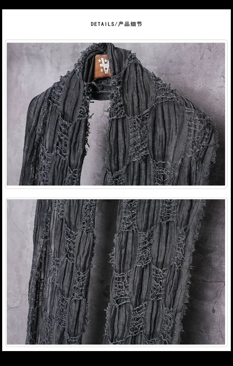 Ripped Design Round Neck Scarf