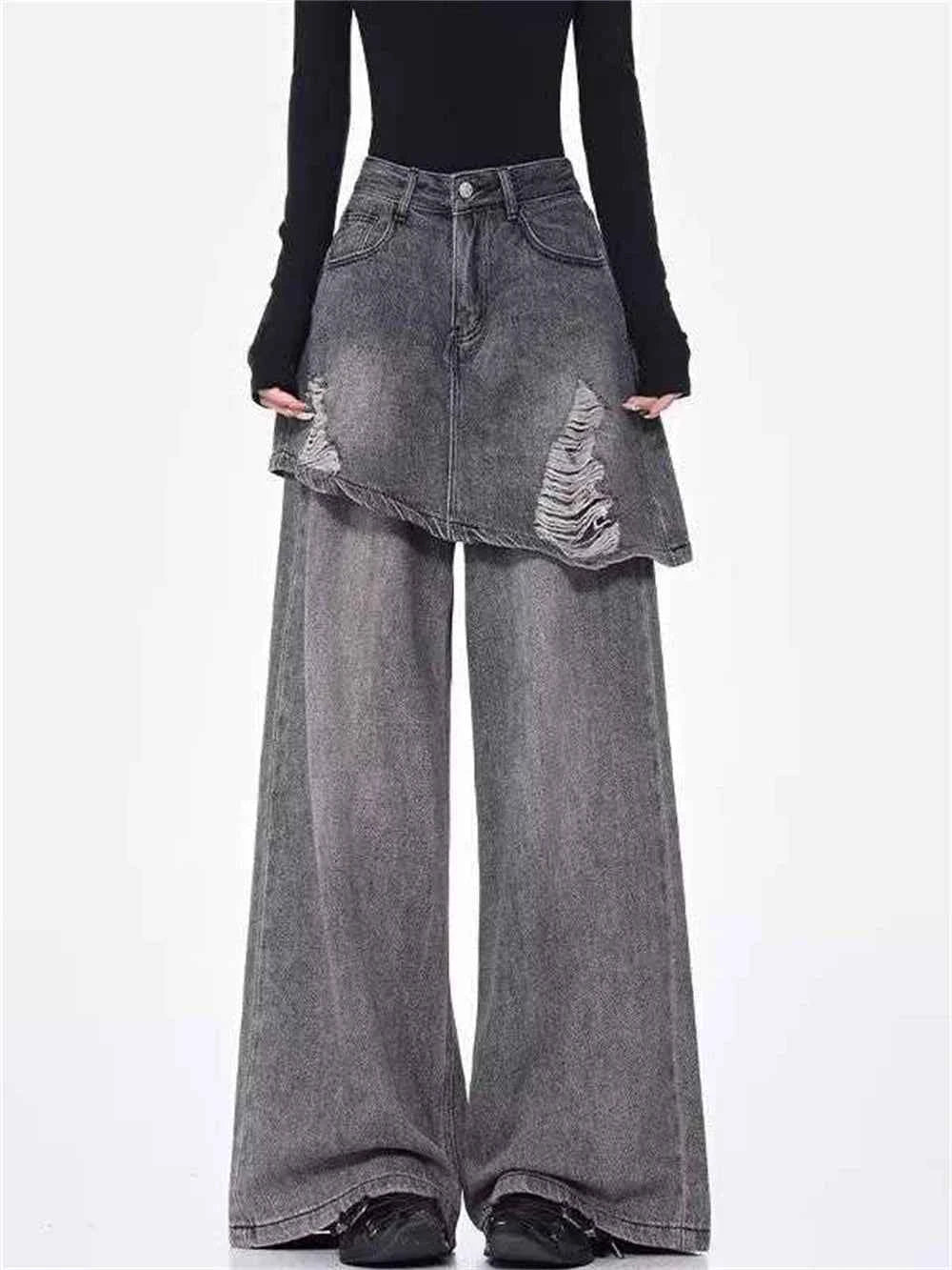 Patchwork Baggy Goblin Core Denim Jeans
