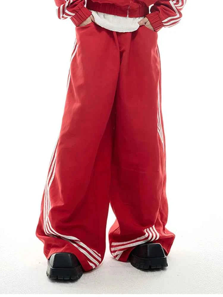 Luxury Designer Cool Baggy Striped Sweatpants