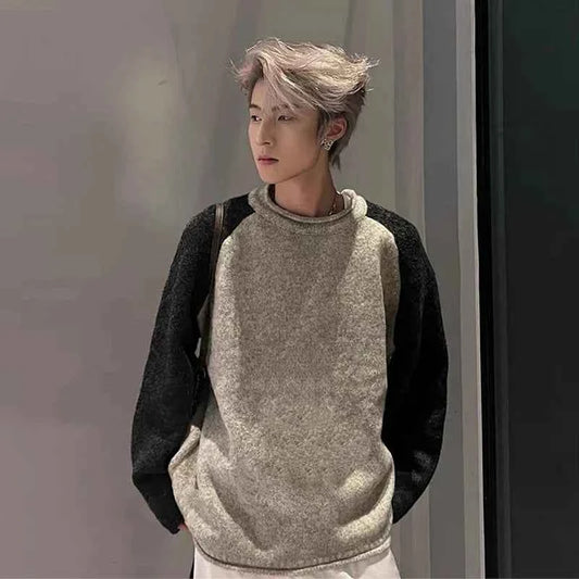 Casual Luxury Knitted Patchwork Relax Sweater