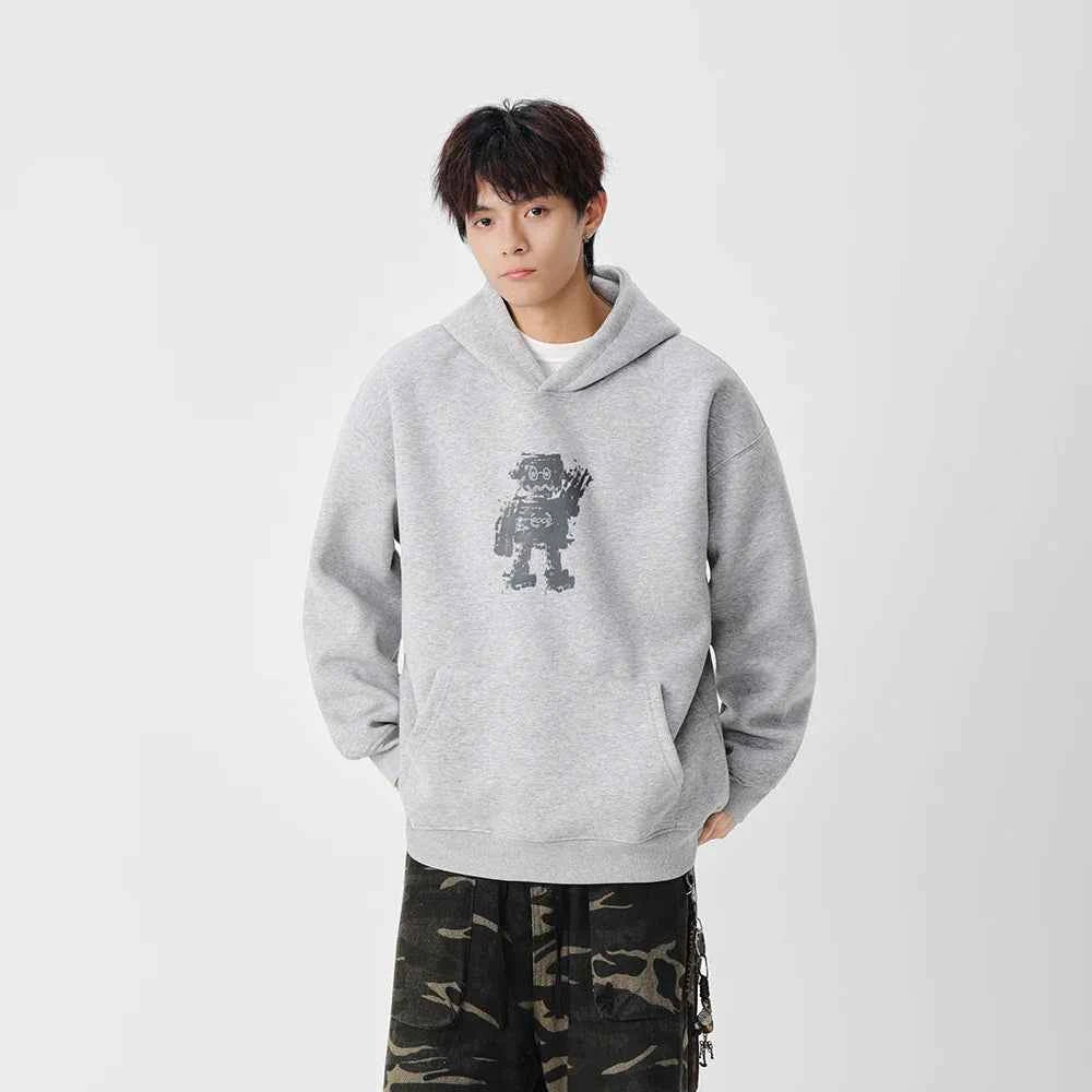 Long-lasting Robot Print Casual Hoodie