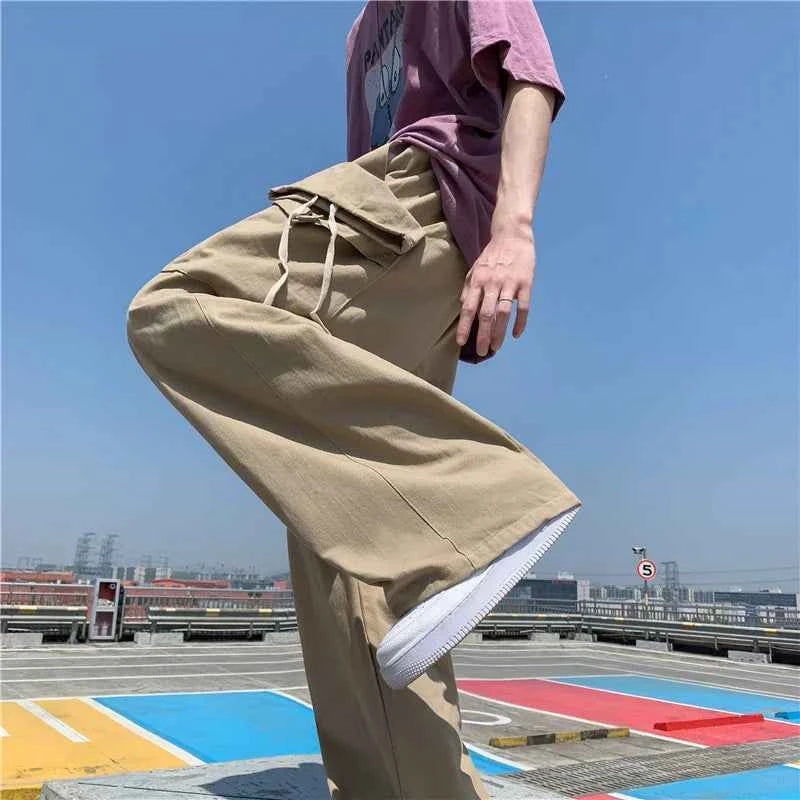 Y2K Japanese Style Loose Straight Leg Cargo Pants