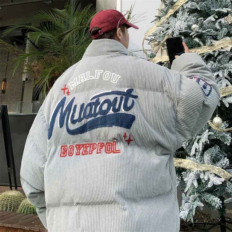 Cozy Corduroy Padded Winter Parka Puffer Jacket