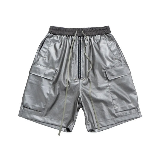 High Street Cleanfit Wide Leg Matte Coated Cargo Shorts