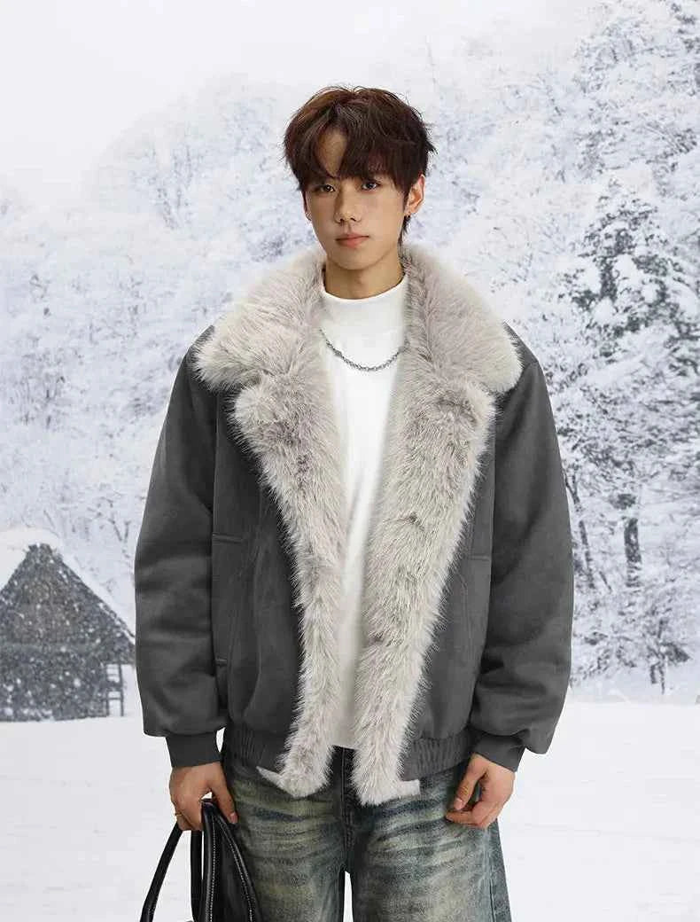 Stylish Single Breasted Loose Faux Fur Jacket
