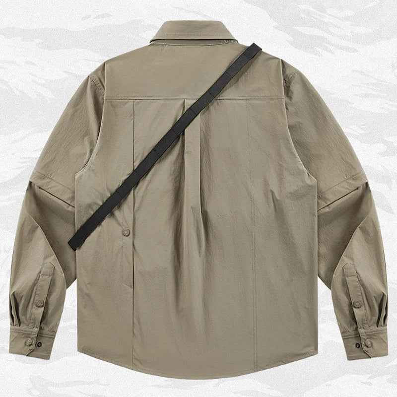 Trendy Functional Multi-Pocket Casual Long Sleeve Shirt